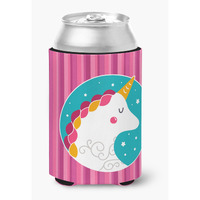 "Caroline's Treasures Unicorn Pink Stripes Can or Bottle Hugger, Can Hugger, Multicolor"