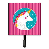 "Caroline's Treasures Unicorn Pink Stripes Wall Hook, Small, Multicolor"