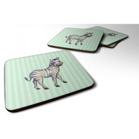 "Caroline's Treasures BB7143FC Zebra Foam Coaster Set of 4, 3.5"", Multicolor"