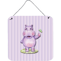 "Caroline's Treasures Hippopotamus Metal Print, 6"" x 6"", Multicolor"