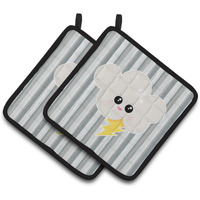 "Caroline's Treasures Weather Thuderstorm Face Pair of Pot Holders, 7.5 x 7.5, Multicolor"