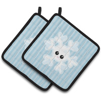 "Caroline's Treasures BB7149PTHD Weather Snowflake Face Pair of Pot Holders, 7.5 x 7.5"", Multicolor"