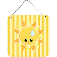 "Caroline's Treasures Weather Sun Sprinkle Face Metal Print, 6"" x 6"", Multicolor"