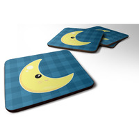 "Caroline's Treasures Weather Moon Face Foam Coaster Set of 4, 3.5, Multicolor"