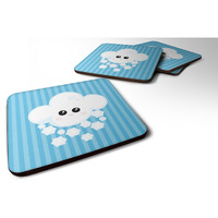 "Caroline's Treasures Weather Snowing Face Foam Coaster Set of 4, 3.5, Multicolor"