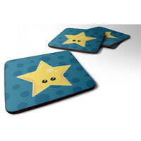 "Caroline's Treasures Weather Night star Face Foam Coaster Set of 4, 3.5, Multicolor"