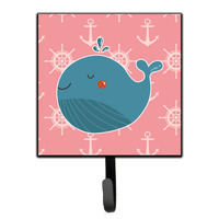 "Caroline's Treasures Whale on Pink Nautical Wall Hook, Small, Multicolor"