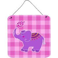"Caroline's Treasures Purple Elephant Metal Print, 6"" x 6"", Multicolor"