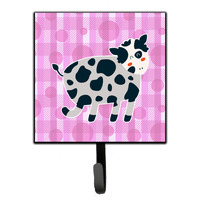 "Caroline's Treasures Cow on Pink Polkadots Wall Hook, Small, Multicolor"