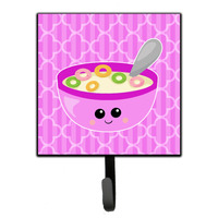 "Caroline's Treasures Pink Bowl of Cereal Wall Hook, Small, Multicolor"