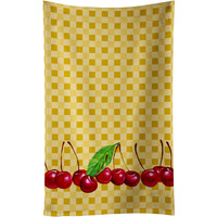 "Caroline's Treasures Cherries on Basketweave Decorated dish towel, 25Hx15W, Multicolor"