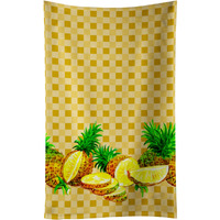 "Caroline's Treasures Pineapples on Basketweave Decorated dish towel, 25Hx15W, Multicolor"