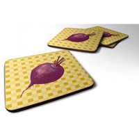 "Caroline's Treasures Beet Root on Basketweave Decorative coasters, 3.5, Multicolor"