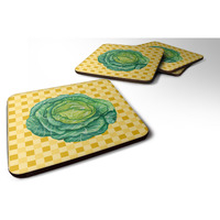 "Caroline's Treasures Cabbage on Basketweave Decorative coasters, 3.5, Multicolor"