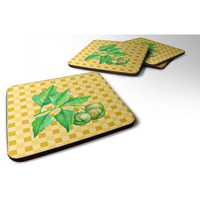 "Caroline's Treasures Candlenut on Basketweave Decorative coasters, 3.5, Multicolor"