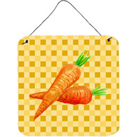 "Caroline's Treasures Carrots on Basketweave Metal Print, 6H x 6W, Multicolor"