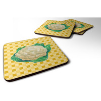 "Caroline's Treasures Cauliflower on Basketweave Decorative coasters, 3.5, Multicolor"