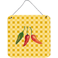 "Caroline's Treasures Cayenne Pepper on Basketweave Metal Print, 6H x 6W, Multicolor"