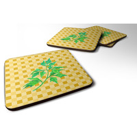 "Caroline's Treasures Celery on Basketweave Decorative coasters, 3.5, Multicolor"