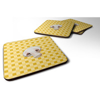"Caroline's Treasures Champignon Mushroom on Basketweave Decorative coasters, 3.5, Multicolor"