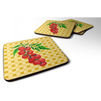 "Caroline's Treasures Cherry Tomato on Basketweave Decorative coasters, 3.5, Multicolor"