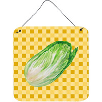 "Caroline's Treasures Chinese Cabbage on Basketweave Metal Print, 6H x 6W, Multicolor"