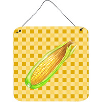 "Caroline's Treasures Corn on Basketweave Metal Print, 6H x 6W, Multicolor"