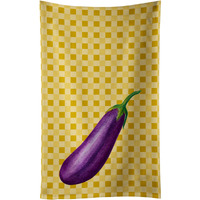 "Caroline's Treasures Eggplant on Basketweave Decorated dish towel, 25Hx15W, Multicolor"