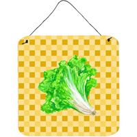 "Caroline's Treasures Lettuce on Basketweave Metal Print, 6H x 6W, Multicolor"