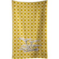 "Caroline's Treasures Oyster Mushrooms on Basketweave Decorated dish towel, 25Hx15W, Multicolor"