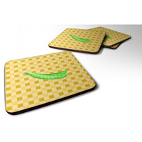 "Caroline's Treasures Peas on Basketweave Decorative coasters, 3.5, Multicolor"