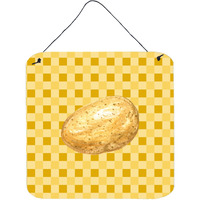 "Caroline's Treasures Potato on Basketweave Metal Print, 6H x 6W, Multicolor"