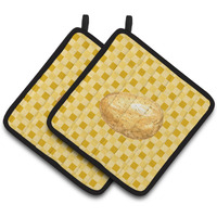 "Caroline's Treasures Potato on Basketweave Decorated pot holder, 7.5HX7.5W, Multicolor"