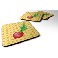 "Caroline's Treasures Radish on Basketweave Decorative coasters, 3.5, Multicolor"