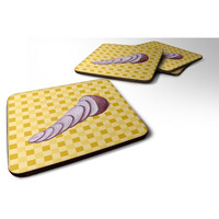 "Caroline's Treasures Red Onion on Basketweave Decorative coasters, 3.5, Multicolor"