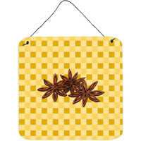 "Caroline's Treasures Star Anise on Basketweave Metal Print, 6H x 6W, Multicolor"