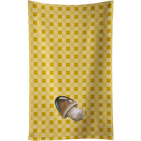"Caroline's Treasures Straw Mushroom on Basketweave Decorated dish towel, 25Hx15W, Multicolor"
