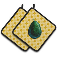 "Caroline's Treasures Whole Avacado on Basketweave Decorated pot holder, 7.5HX7.5W, Multicolor"