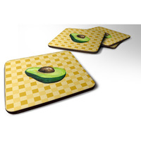 "Caroline's Treasures Sliced Avacado on Basketweave Decorative coasters, 3.5, Multicolor"