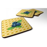 "Caroline's Treasures Blueberries on Basketweave Decorative coasters, 3.5, Multicolor"