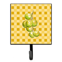 "Caroline's Treasures White Grapes on Basketweave Wall Hook, Small, Multicolor"