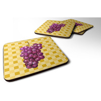 "Caroline's Treasures Grapes on Basketweave Decorative coasters, 3.5, Multicolor"