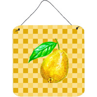 "Caroline's Treasures Guava on Basketweave Metal Print, 6H x 6W, Multicolor"