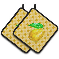 "Caroline's Treasures Guava on Basketweave Decorated pot holder, 7.5HX7.5W, Multicolor"