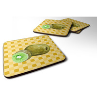 "Caroline's Treasures Kiwi on Basketweave Decorative coasters, 3.5, Multicolor"