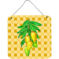 "Caroline's Treasures Mangos on Branch on Basketweave Metal Print, 6H x 6W, Multicolor"
