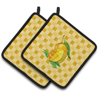 "Caroline's Treasures Mangos Ready on Basketweave Decorated pot holder, 7.5HX7.5W, Multicolor"