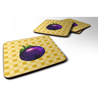 "Caroline's Treasures Mangosteen on Basketweave Decorative coasters, 3.5, Multicolor"