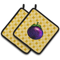 "Caroline's Treasures Mangosteen on Basketweave Decorated pot holder, 7.5HX7.5W, Multicolor"
