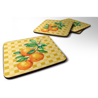 "Caroline's Treasures Oranges on Branch on Basketweave Decorative coasters, 3.5, Multicolor"